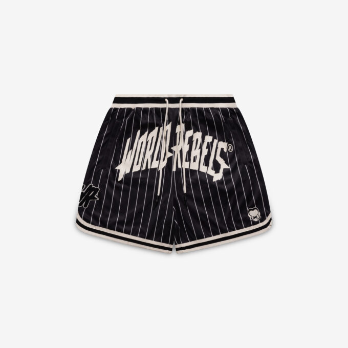 Varsity Pinstripe Shorts - Black