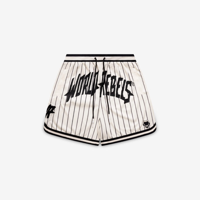 Varsity Pinstripe Shorts - Cream